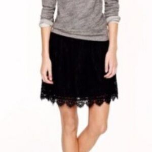 J. Crew Black Crochet Textured Pencil Skirt